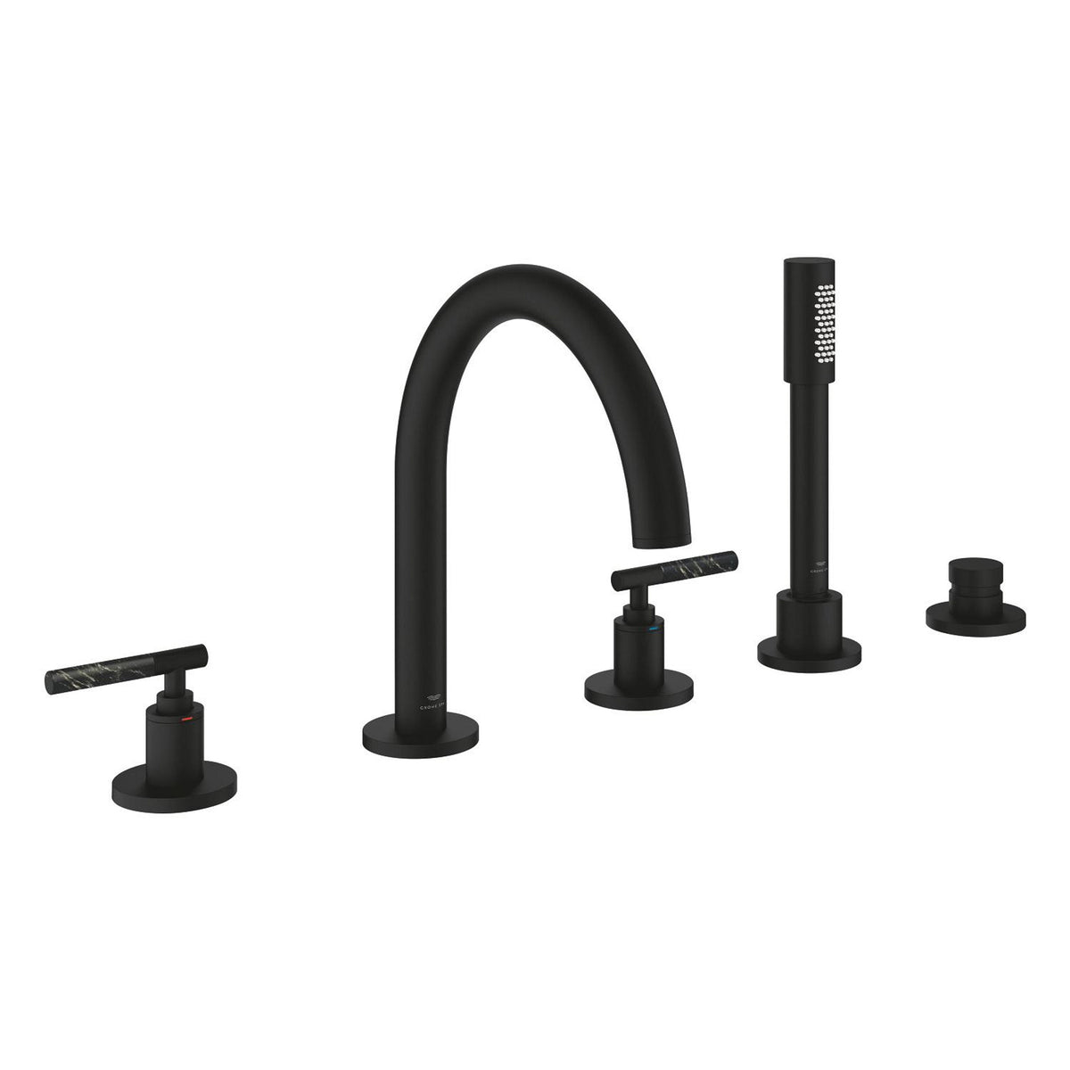 Grohe Atrio Private Collection 5 Delikli Ankastre Küvet Bataryası (Sıva Üstü Grubu), Hayalet Siyah - Ürün Görseli