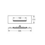 Grohe Rainshower Aqua Cascade Ankastre Tepe Duşu, Şelale Akışlı, Saten Çelik (Sıva Üstü Grubu) - Teknik Çizim