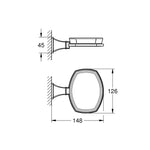 Grohe Grandera Sabunluk, Krom, Duvardan - Teknik Çizim