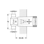 Grohe Ankastre Stop Valf için İç Gövde 1/2 - Teknik Çizim