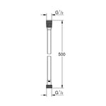 Grohe Relexaflex Duş Hortumu, 50 cm - Teknik Çizim
