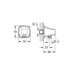 Grohe Grandera Duş Çıkış Dirseği - Teknik Çizim