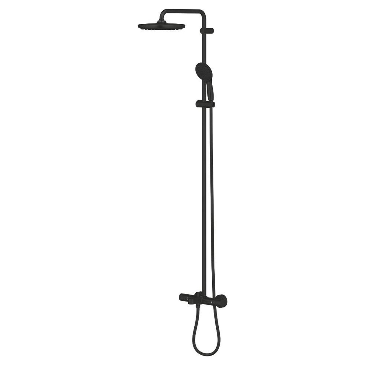 Grohe Tempesta System 250 Duvara Monte Termostatik Banyo Bataryalı Duş Kolonu, Mat Siyah - Ürün Görseli