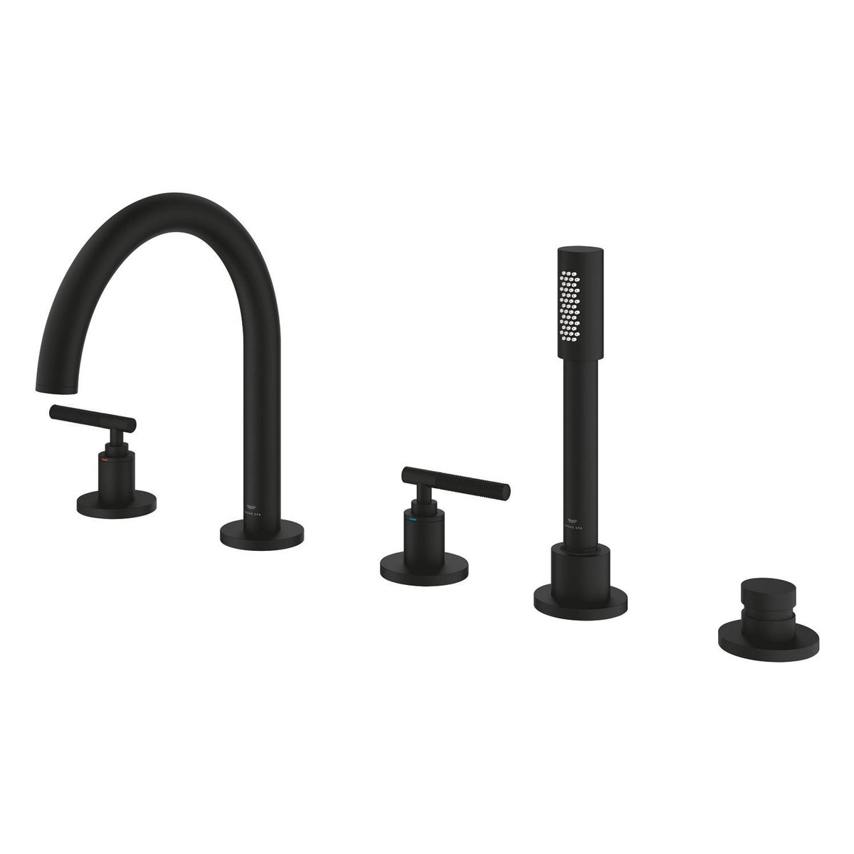 Grohe Atrio Private Collection 5 Delikli Ankastre Küvet Bataryası (Sıva Üstü Grubu), Hayalet Siyah - Ürün Görseli
