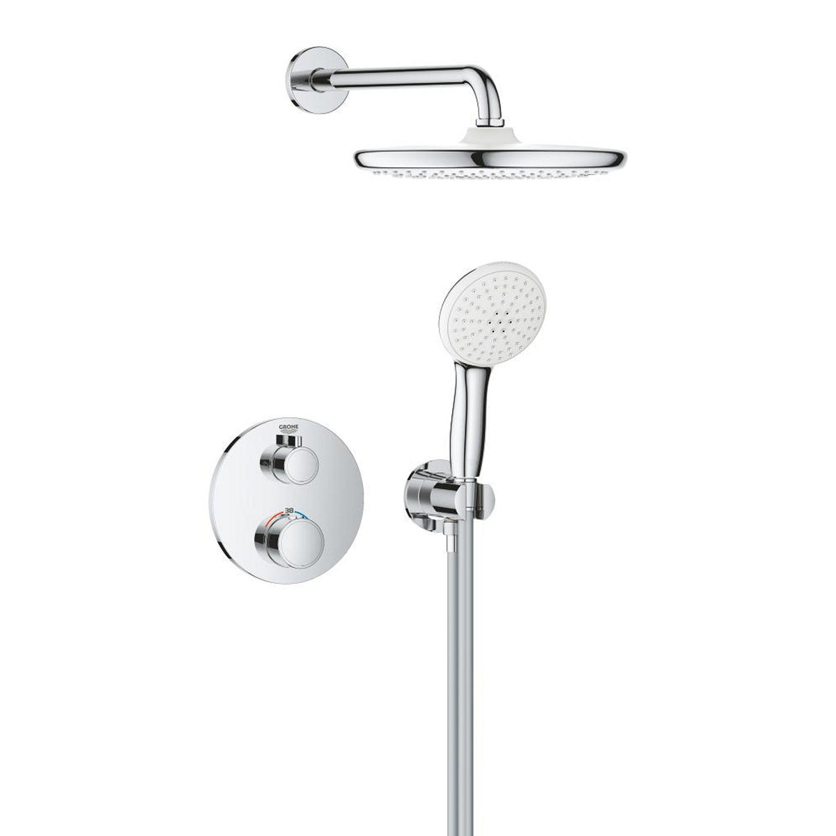 Grohe Grohtherm Termostatik Ankastre Banyo Bataryası, Tepe ve El Duşu Seti - Ürün Görseli