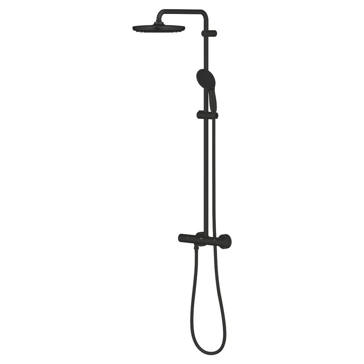 Grohe Tempesta System 250 Duvara Monte Termostatik Bataryalı Duş Kolonu, Mat Siyah - Ürün Görseli