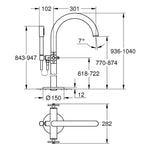 Grohe Atrio Yerden Küvet Bataryası (Sıva Üstü Grubu) - Teknik Çizim