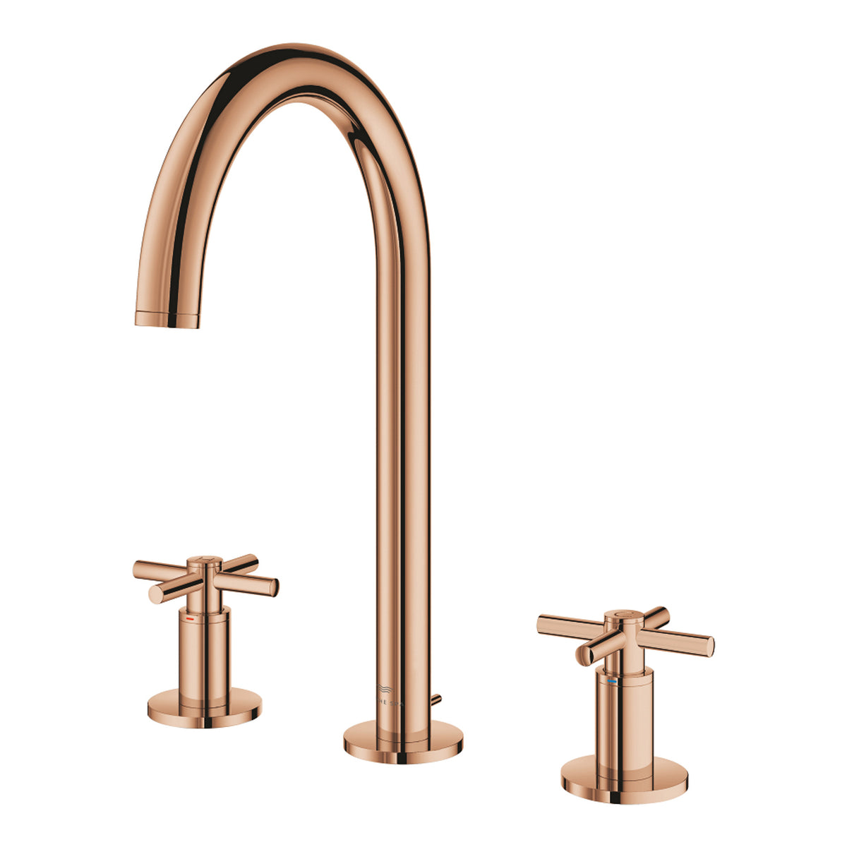 Grohe Atrio 3 Delikli Ankastre Lavabo Bataryası (4 Çubuklu Volan) L-Boy, Bakır - Ürün Görseli