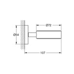 Grohe Essentials Sabunluk Tutacağı, Sert Grafit - Teknik Çizim