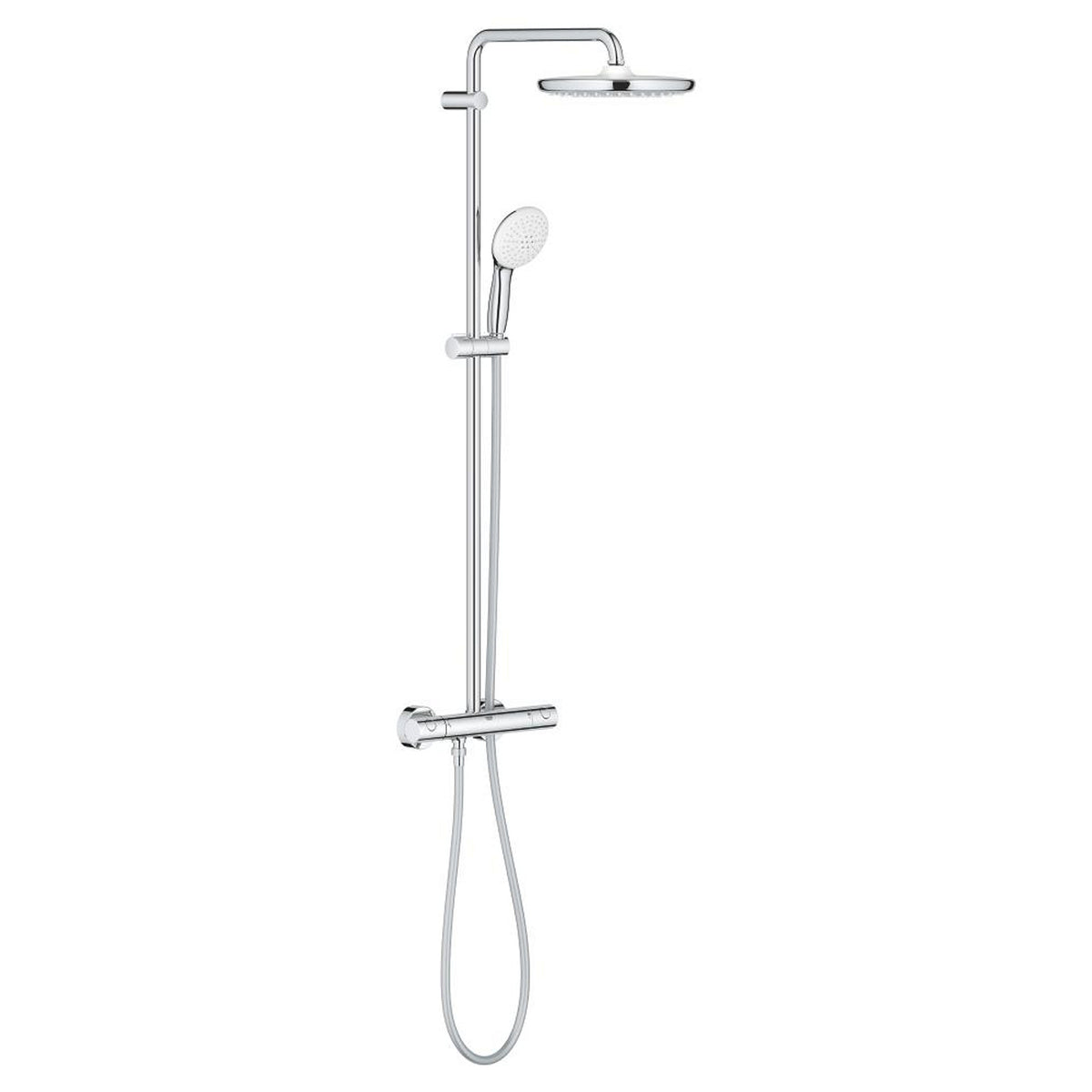 Grohe Tempesta System 250 Duvara Monte Termostatik Bataryalı Duş Kolonu, Krom-Beyaz - Ürün Görseli