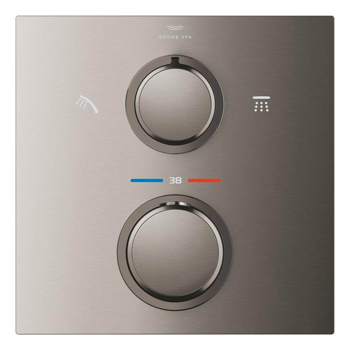 Grohe Allure Termostatik Ankastre Banyo ve Duş Bataryası (Sıva Üstü Grubu), 2 Yollu, Fırçalı Sert Grafit - Ürün Görseli
