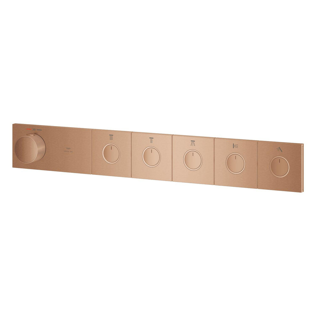 Grohe Grohtherm Aqua Tiles SmartControl Termostatik Ankastre Banyo Bataryası, 5 Çıkışlı, Fırçalı Bakır (Sıva Üstü Grubu) - Ürün Görseli