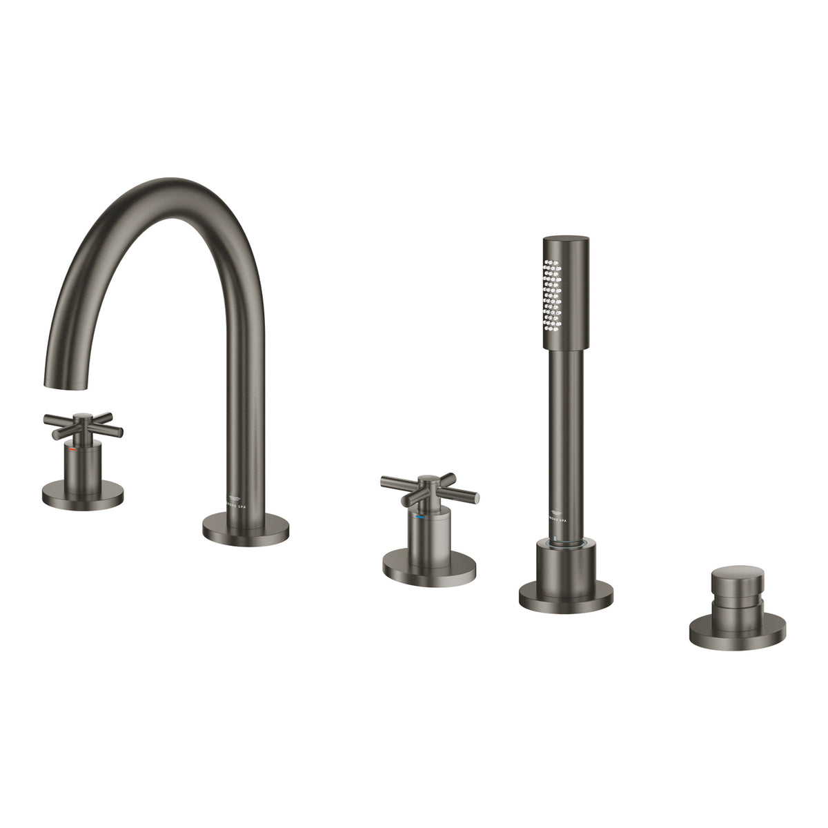 Grohe Atrio 5 Delikli Ankastre Küvet Bataryası (Sıva Üstü Grubu), Fırçalı Sert Grafit - Ürün Görseli