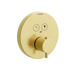 Artema AquaHeat Termostatik Ankastre Banyo Bataryası (Sıva Üstü Grubu), Fırçalı Altın – A4271825