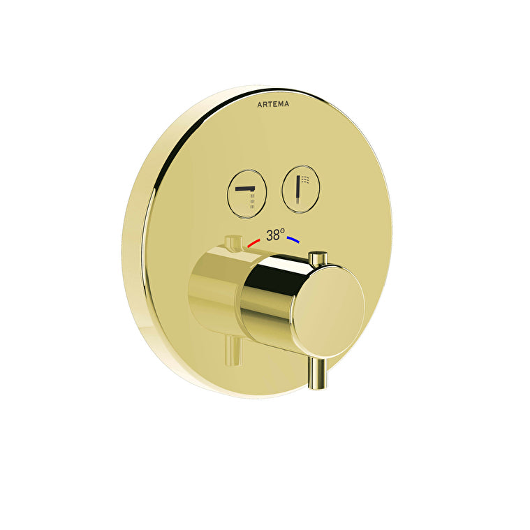 Artema AquaHeat Termostatik Ankastre Banyo Bataryası (Sıva Üstü Grubu), Soft Altın – A4271874
