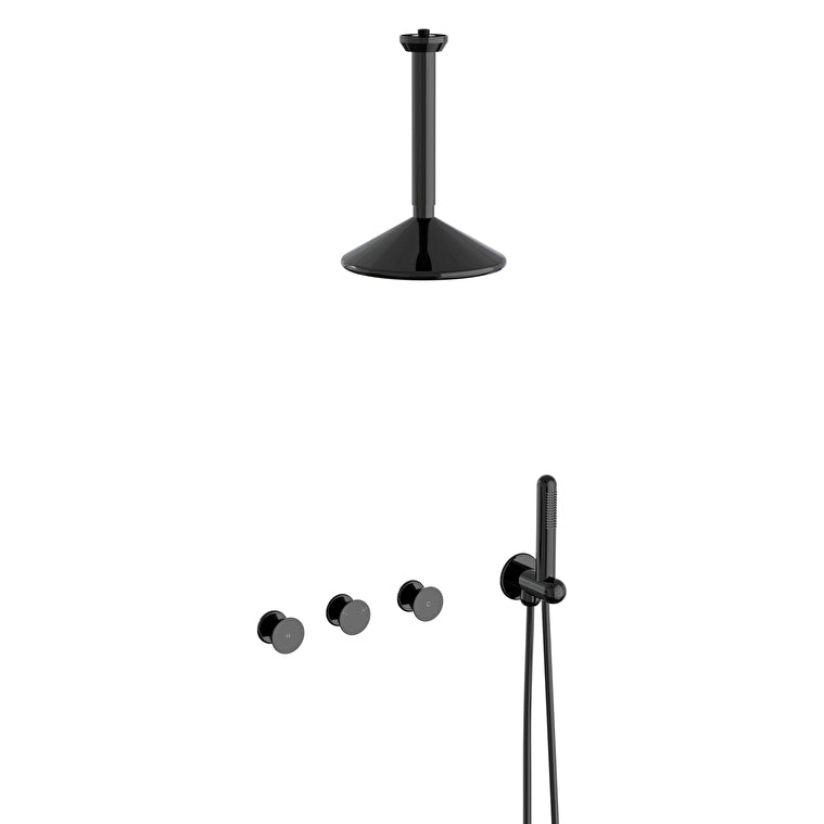 VitrA Liquid Ankastre Duş Seti, Parlak Siyah – A4277739
