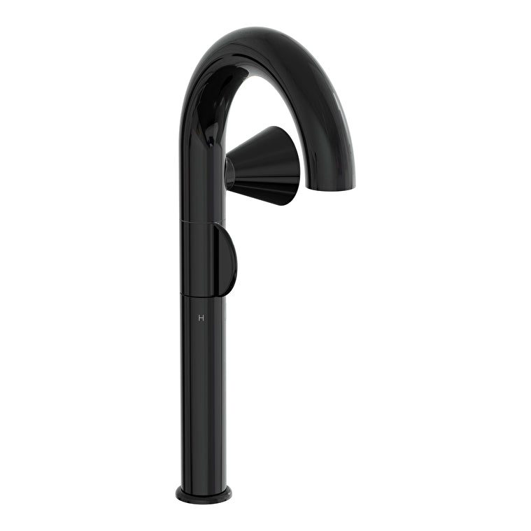 VitrA Liquid Tezgah Üstü Sağ El Lavabo Bataryası, Parlak Siyah – A4279139