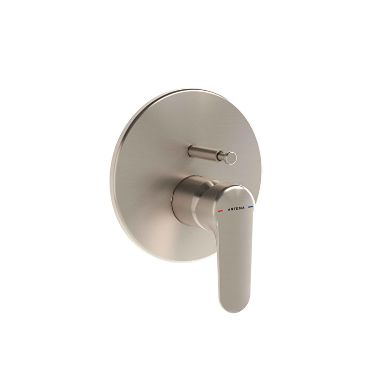 Artema Root Round Ankastre Banyo Bataryası (V-Box Sıva Üstü Grubu), Fırçalı Nikel – A4283034