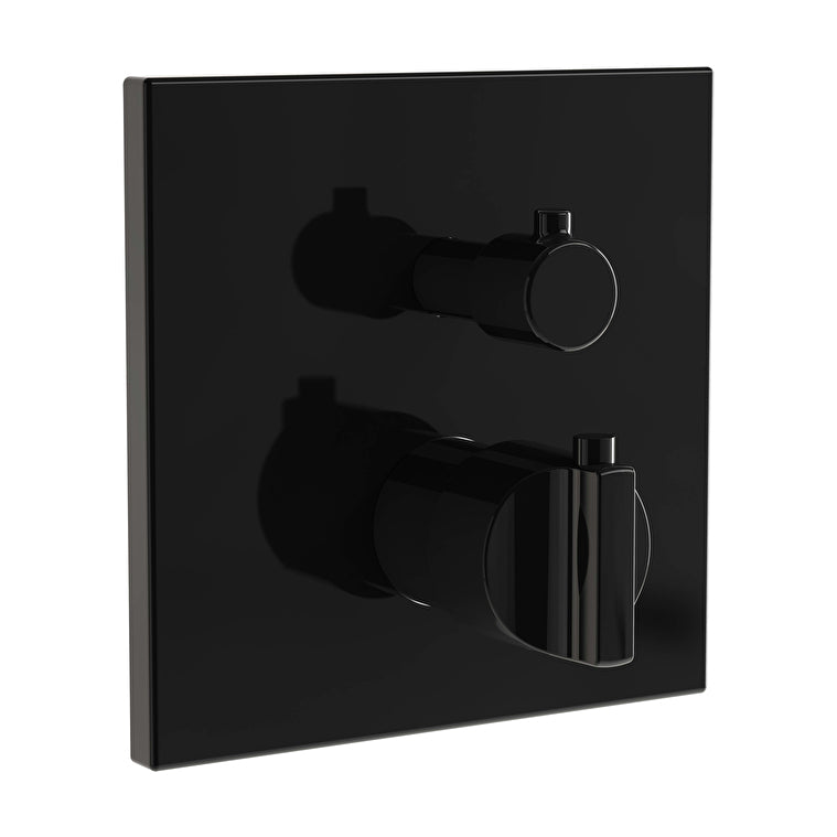 VitrA Suit Termostatik Ankastre Banyo Bataryası (V-Box Sıva Üstü Grubu), Parlak Siyah – A4287439