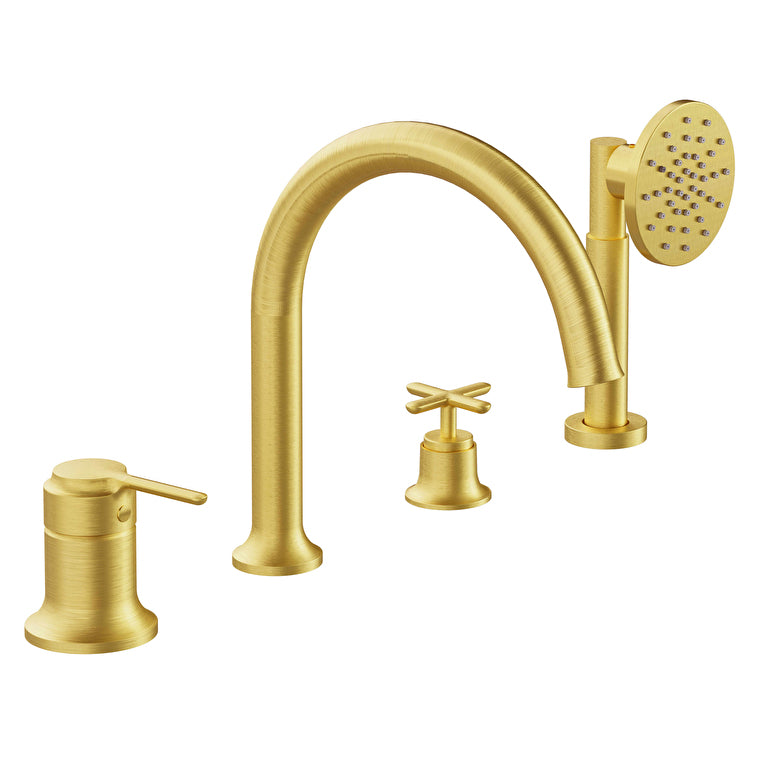 VitrA Origin Classic 4 Delikli Küvet Bataryası, El Duşlu, Fırçalı Altın – A4290025