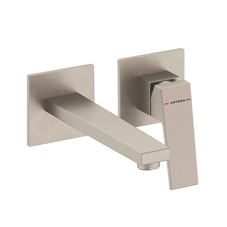 Artema Minimax Square Ankastre Lavabo Bataryası, Uzun, Fırçalı Nikel (Sıva Üstü Grubu) – A4359334