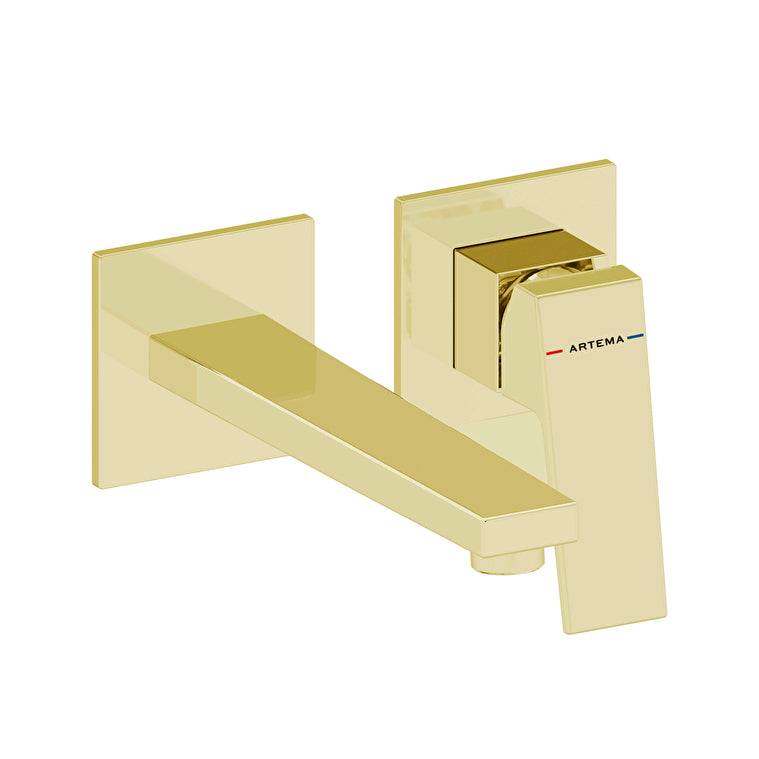 Artema Minimax Square Ankastre Lavabo Bataryası, Uzun, Soft Altın (Sıva Üstü Grubu) – A4359374