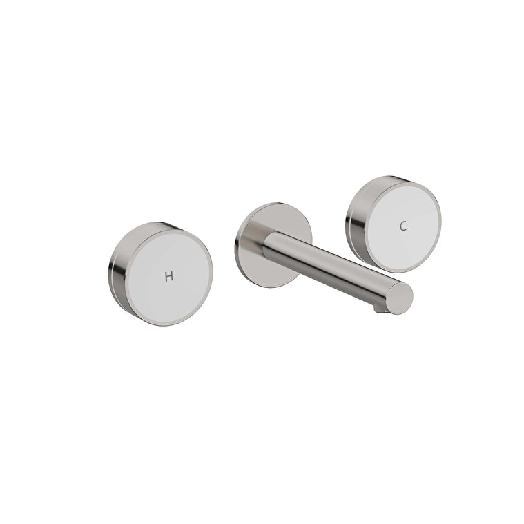 VitrA Origin Aura Ankastre Lavabo Bataryası, Fırçalı Nikel/Beyaz Cam (Sıva Üstü Grubu) – A4360634