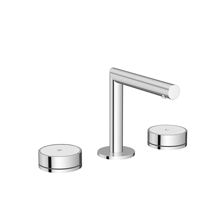 VitrA Origin Aura Ankastre Lavabo Bataryası, Krom/Beyaz Cam (3 Delikli Lavabolar için) – A43618