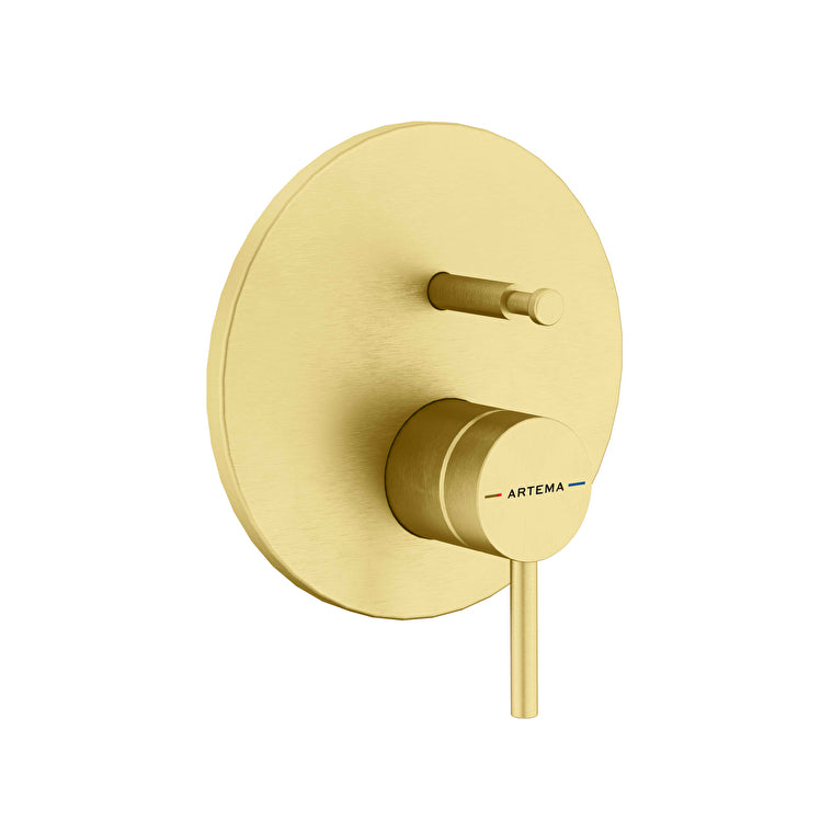 Artema Minimax Round Ankastre Banyo Bataryası, Fırçalı Altın (Minibox Sıva Üstü Grubu) – A4362025