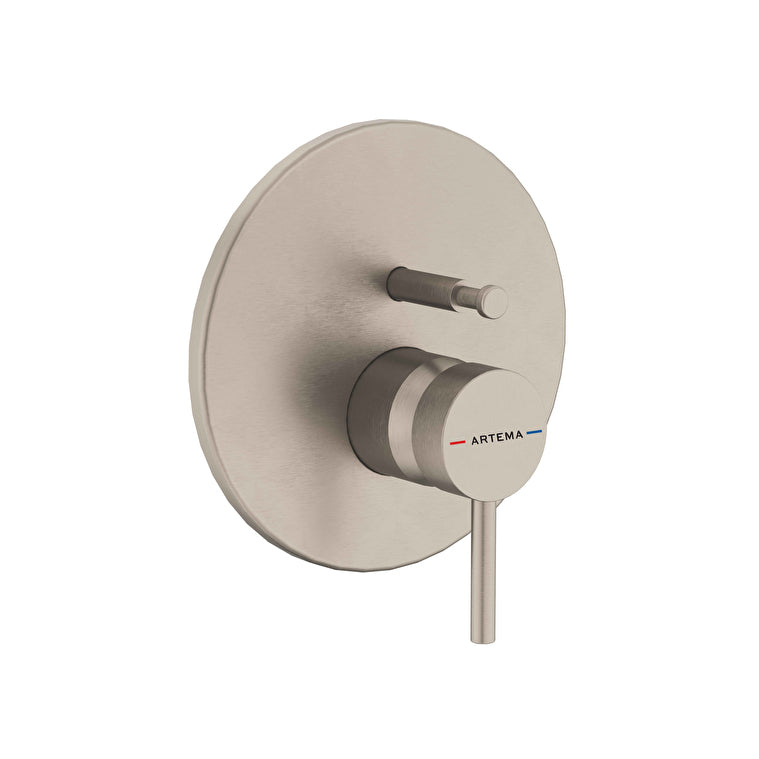 Artema Minimax Round Ankastre Banyo Bataryası, Fırçalı Nikel (V-Box Sıva Üstü Grubu) – A4370834