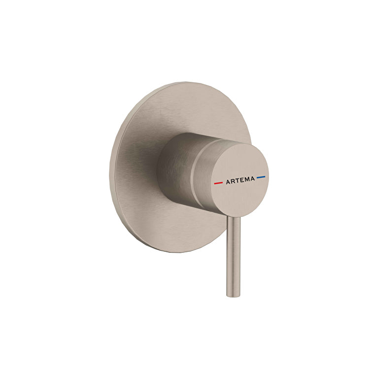 Artema Minimax Round Ankastre Duş Bataryası, Fırçalı Nikel (Minibox Sıva Üstü Grubu) – A4371034