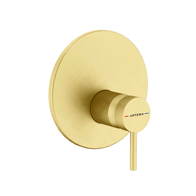 Artema Minimax Round Ankastre Duş Bataryası, Fırçalı Altın (V-Box Sıva Üstü Grubu) – A4371125
