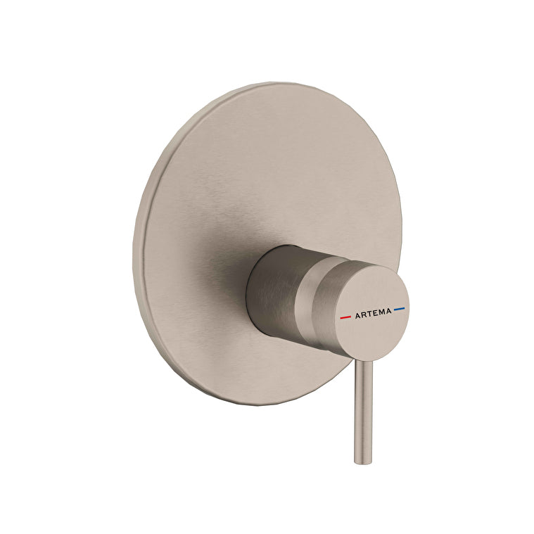 Artema Minimax Round Ankastre Duş Bataryası, Fırçalı Nikel (V-Box Sıva Üstü Grubu) – A4371134