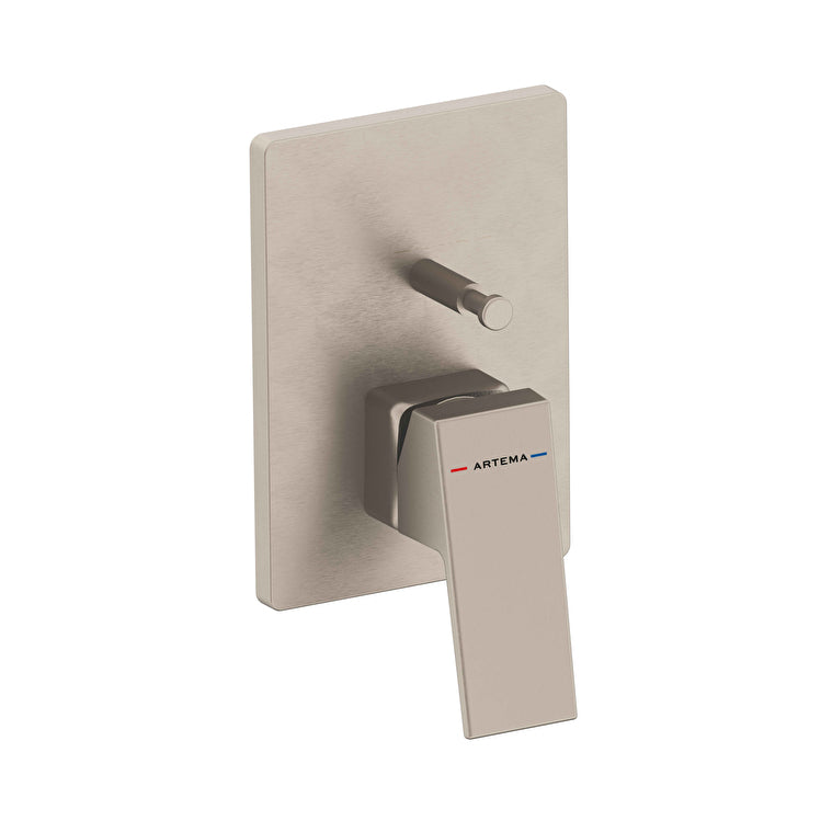 Artema Minimax Square Ankastre Banyo Bataryası, Fırçalı Nikel (Minibox Sıva Üstü Grubu) – A4373234