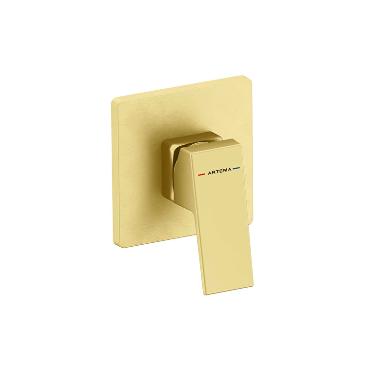 Artema Minimax Square Ankastre Duş Bataryası, Fırçalı Altın (Minibox Sıva Üstü Grubu) – A4373325