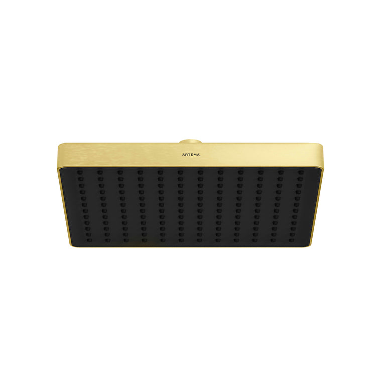 Artema Core Square Duş Başlığı, 25 cm, Tek Fonksiyonlu, Fırçalı Altın – A4591325