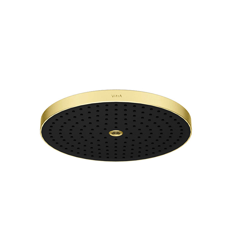 VitrA Prime Round Duvardan Tepe Duşu Seti, 30 cm, 2 Akışlı, Fırçalı Altın (Sıva Üstü Grubu) – A4592225