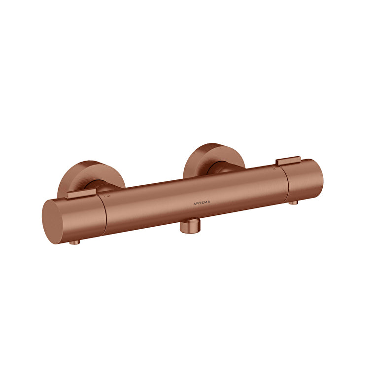 Artema Base Round Termostatik Duş Bataryası, Fırçalı Bakır – A4729924
