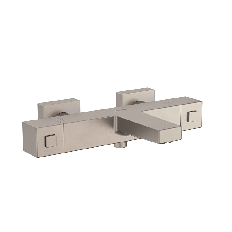 Artema Base Square Termostatik Banyo Bataryası, Fırçalı Nikel – A4730234