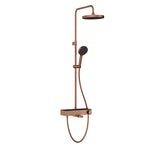 Artema Core Round 250 Duş Kolonu ve Termostatik Banyo Bataryası Sistemi, Fırçalı Bakır – A4730924