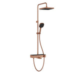 Artema Core Square 250 Duş Kolonu ve Termostatik Banyo Bataryası Sistemi, Fırçalı Bakır – A4731024
