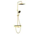 Artema Core Square 250 Duş Kolonu ve Termostatik Banyo Bataryası Sistemi, Fırçalı Altın – A4731025