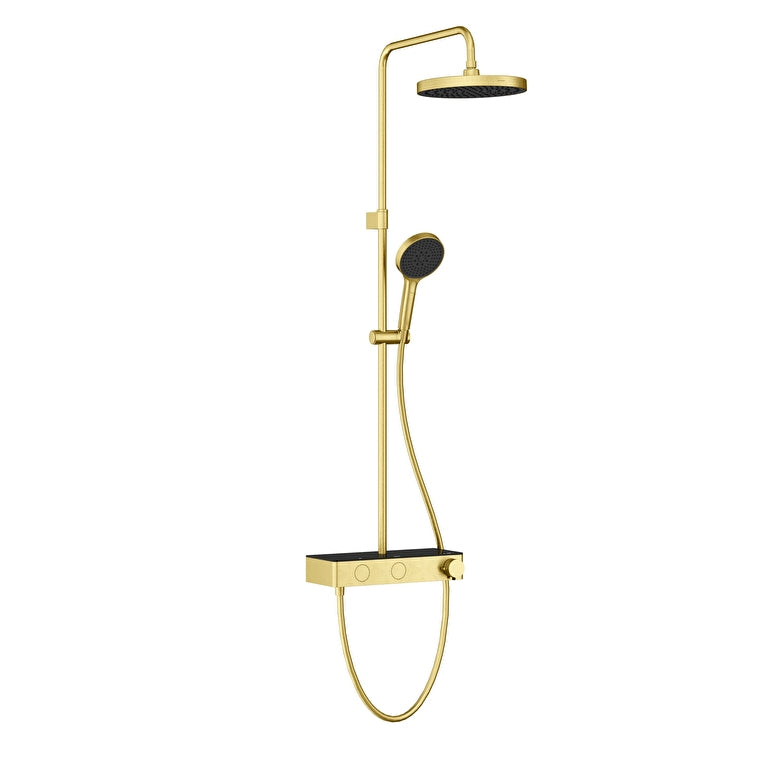Artema Core Round 250 Duş Kolonu ve Termostatik Duş Bataryası Sistemi, Fırçalı Altın – A4731125