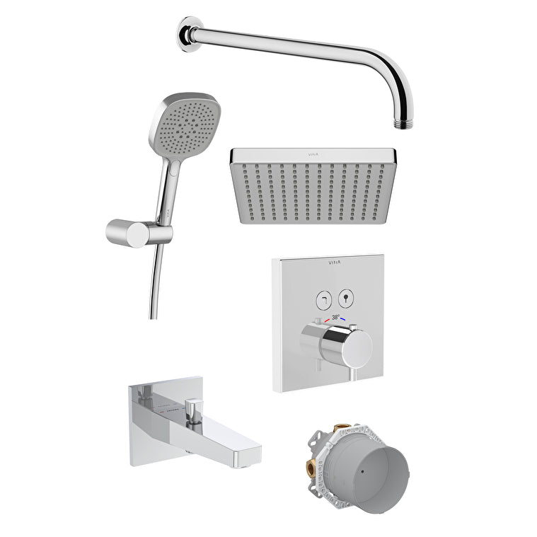 VitrA AquaHeat AquaControl Square Ankastre Termostatik Banyo Seti – A49327